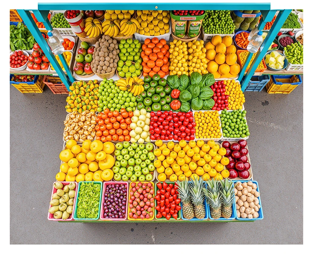 Mercado de productos frescos en Colombia
